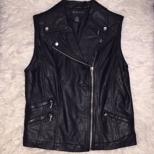Never worn faux leather black vest